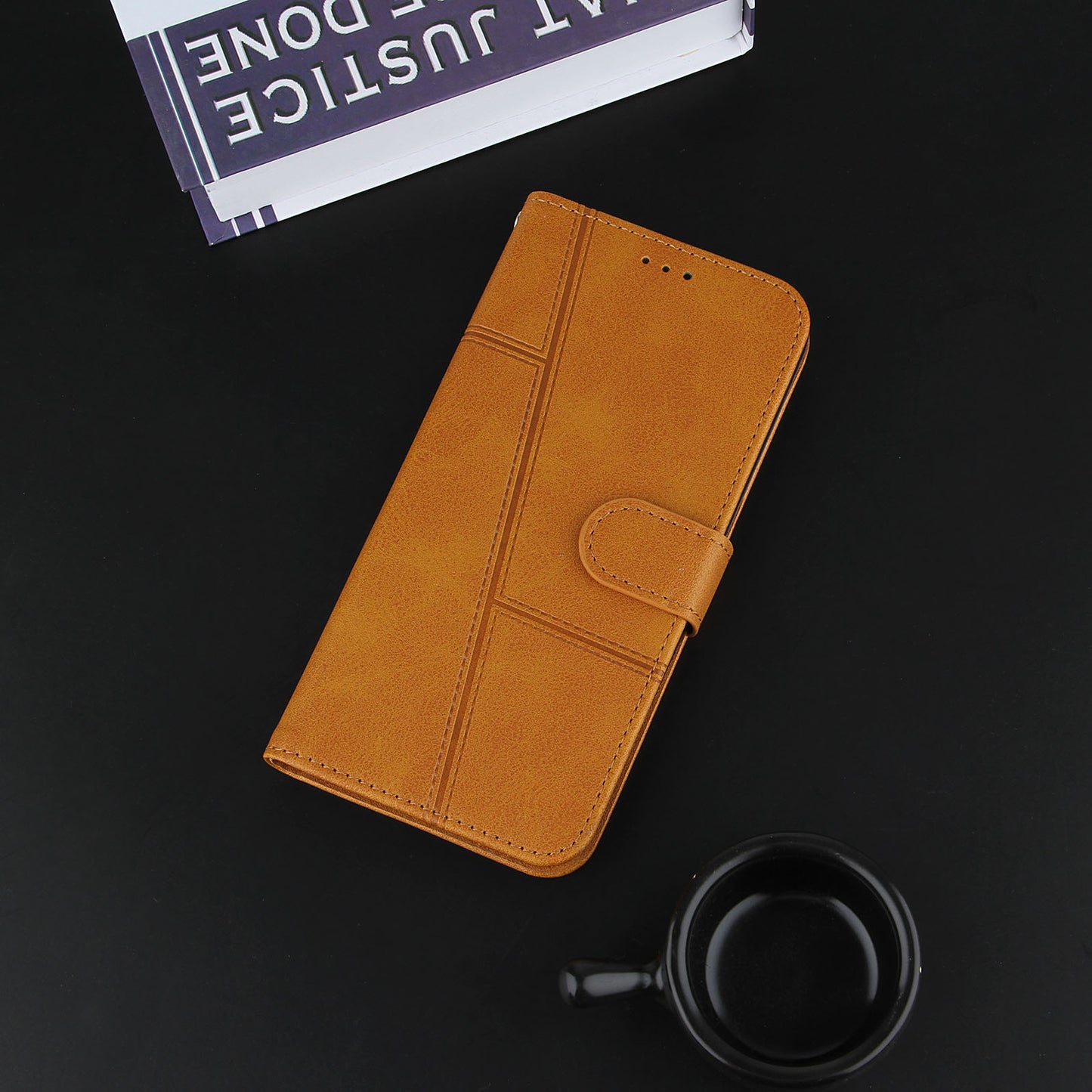 Simple Two-Tone Calfskin Phone Case For TECNO,1010