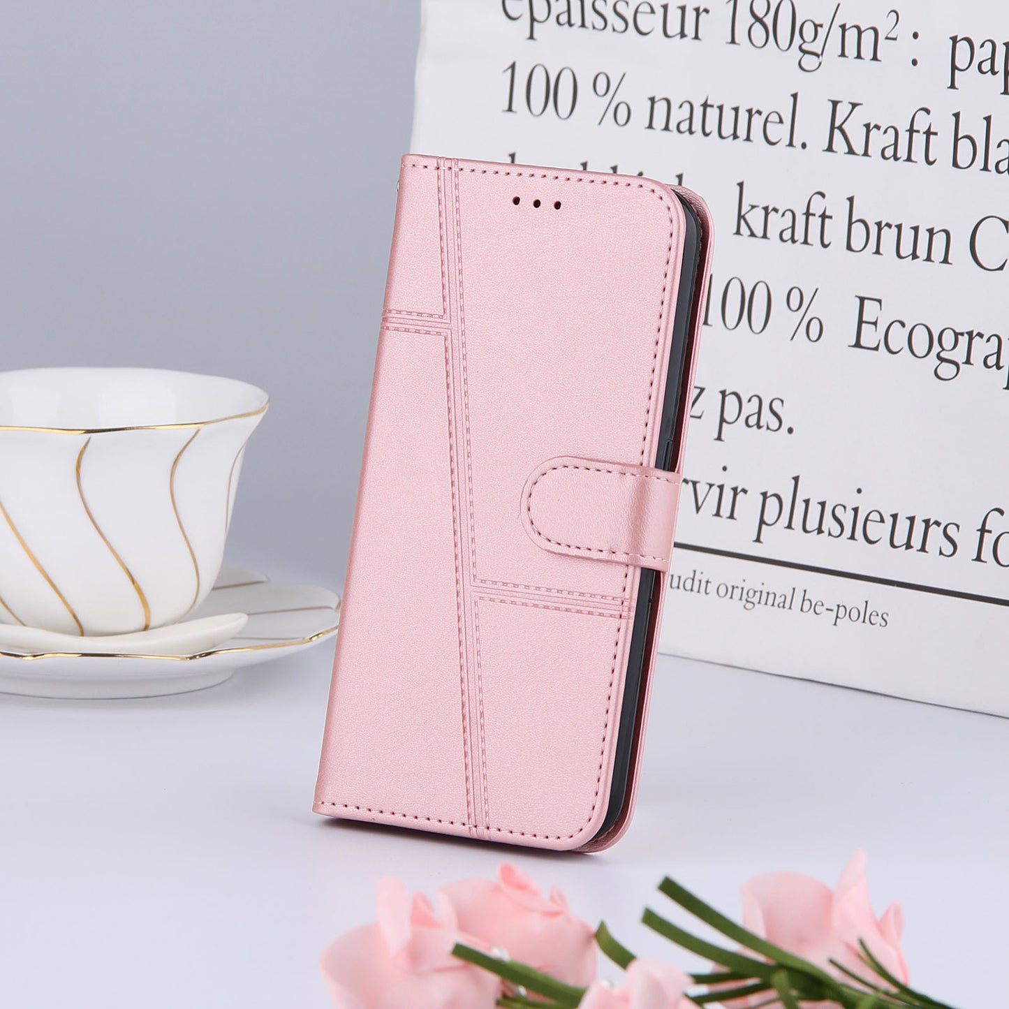 Simple Two-Tone Calfskin Phone Case For Xiaomi,1010