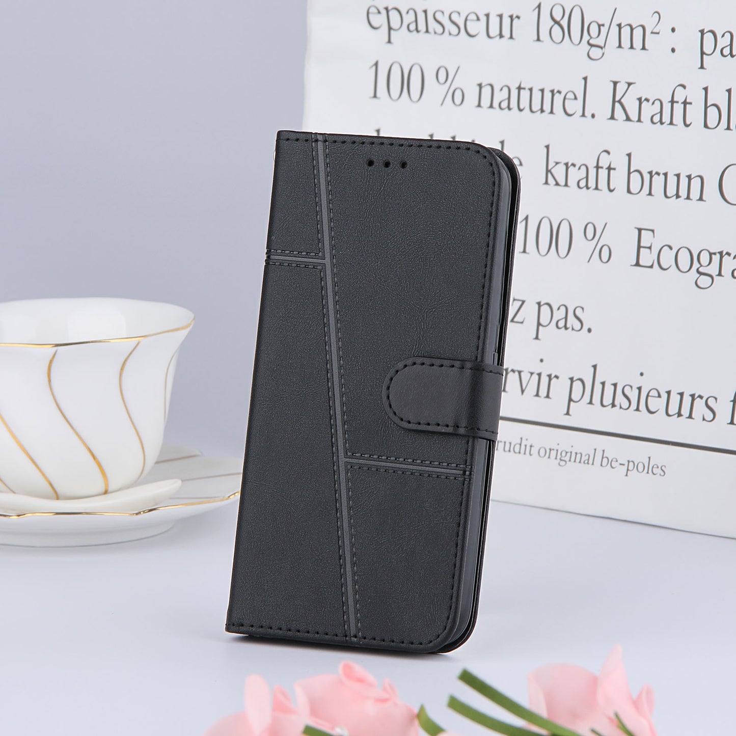 Simple Two-Tone Calfskin Phone Case For Xiaomi,1010