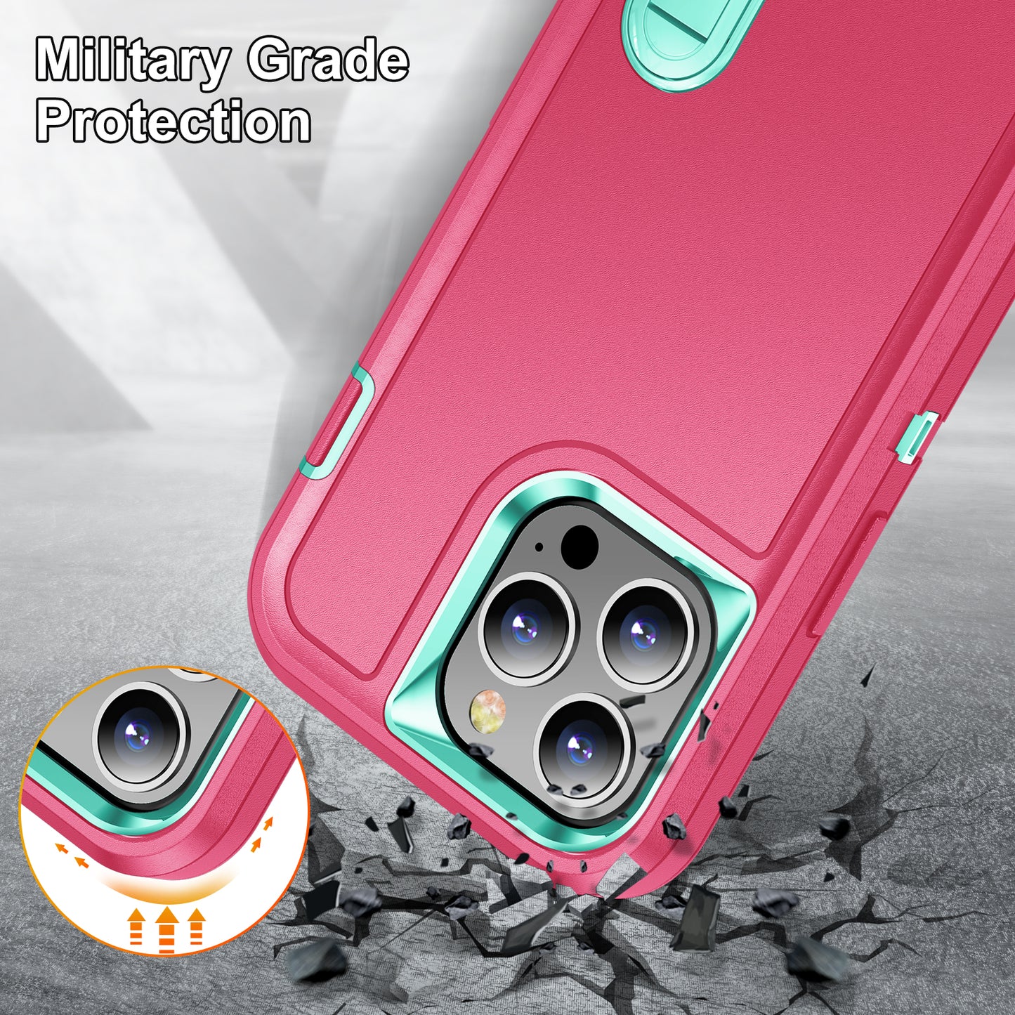 PC+TPU+PC Three-In-One Mobile Phone Case With Bracket For Motorola,60223