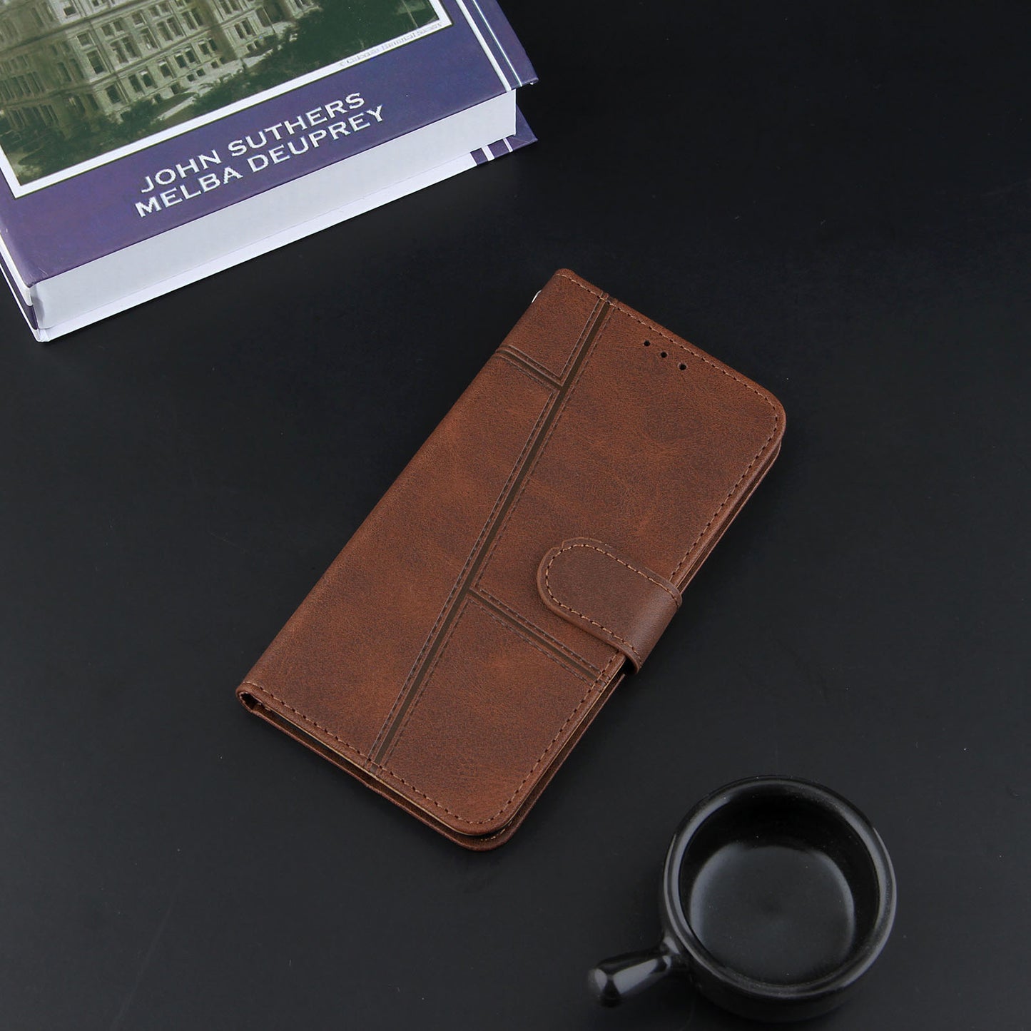 Simple Two-Tone Calfskin Phone Case For VIVO,1010