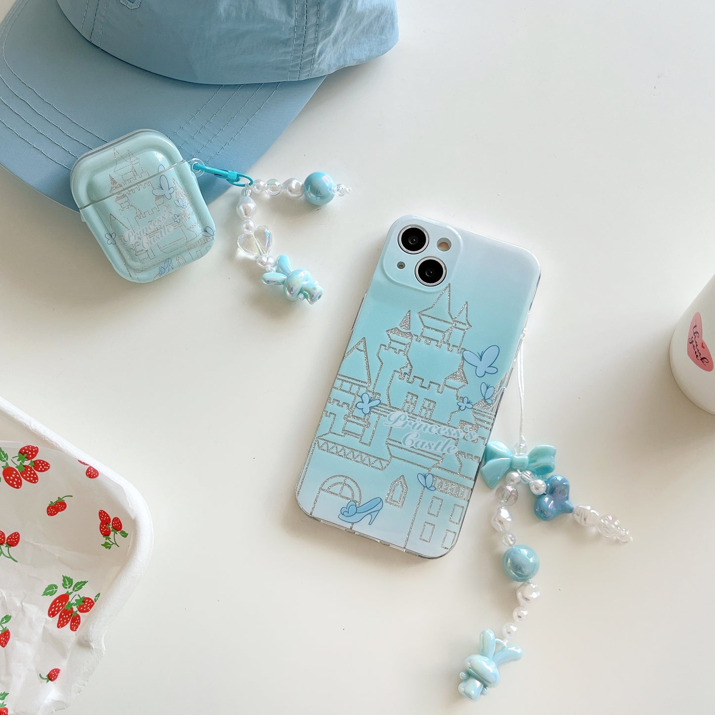 Glitter Powder Double Sided IMD Castle Airpod Case