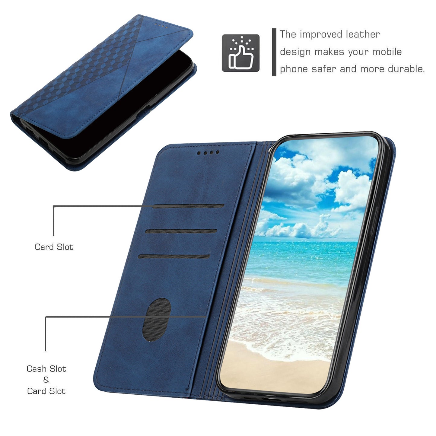 Strong Magnetic Suction Leather Phone Case For Sony,1011