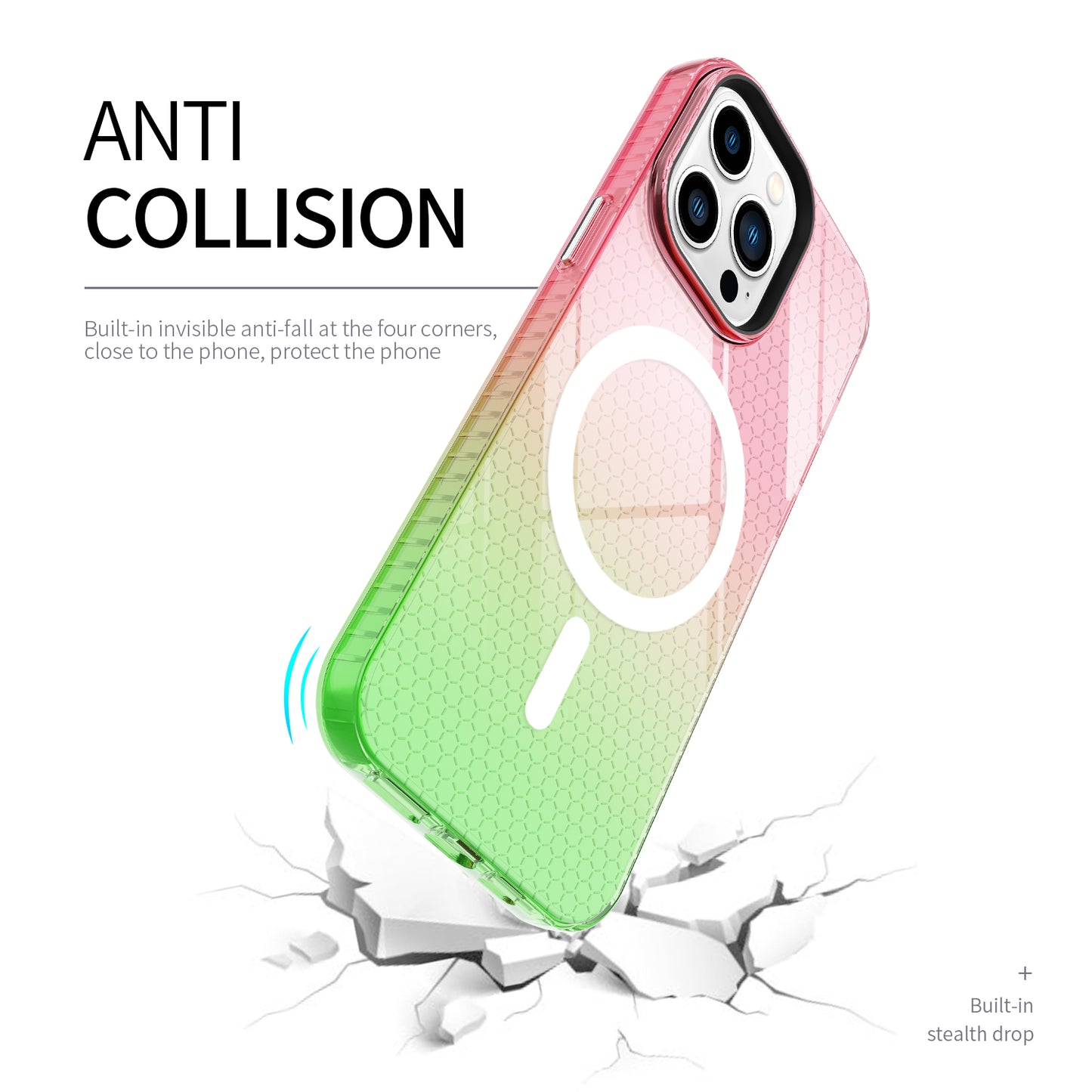Fashion Airbag Ultra Slim Soft Case For iPhone 13 Pro 13Pro Max Clear Cover For 13Promax Gradient Color Case TPU Back Cover