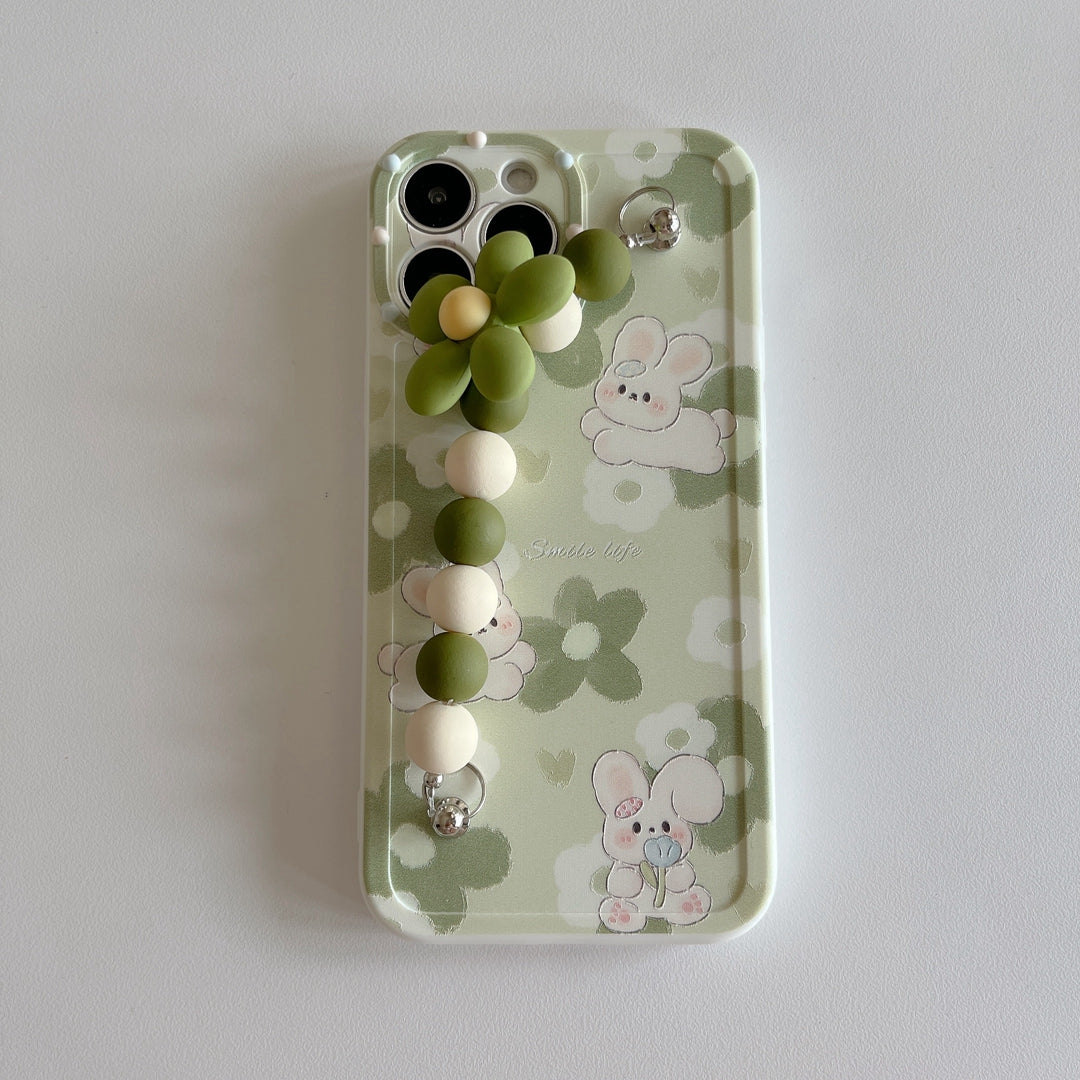wholesale 2023 Luxury polka dot lens green flower rabbit mobile cover for iphone x 11 12 13 phone case