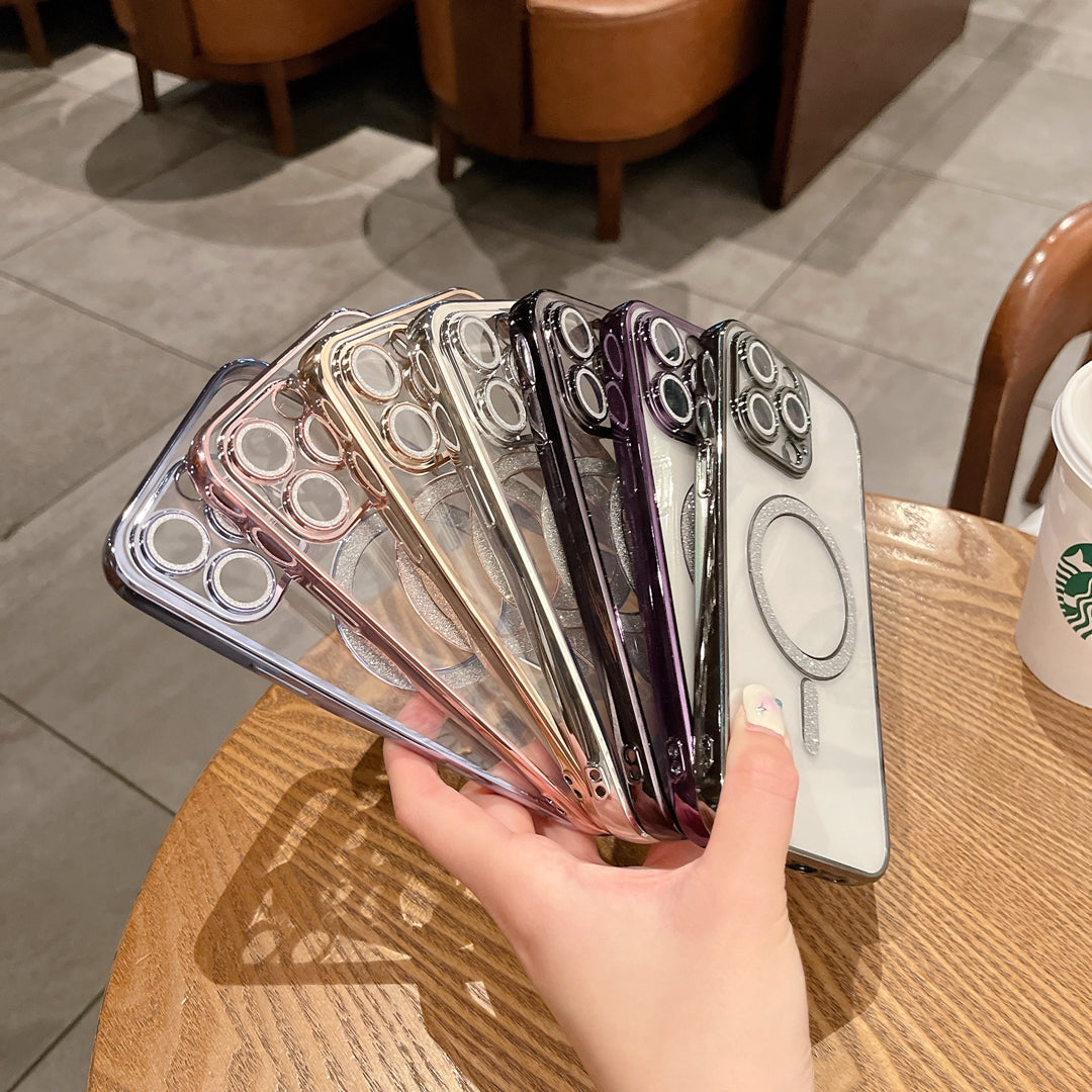 For Iphone 14 Pro Max Case , Tpu Materials Flash Powder Comes With A Dustproof Net And Strong Magnetic Shell