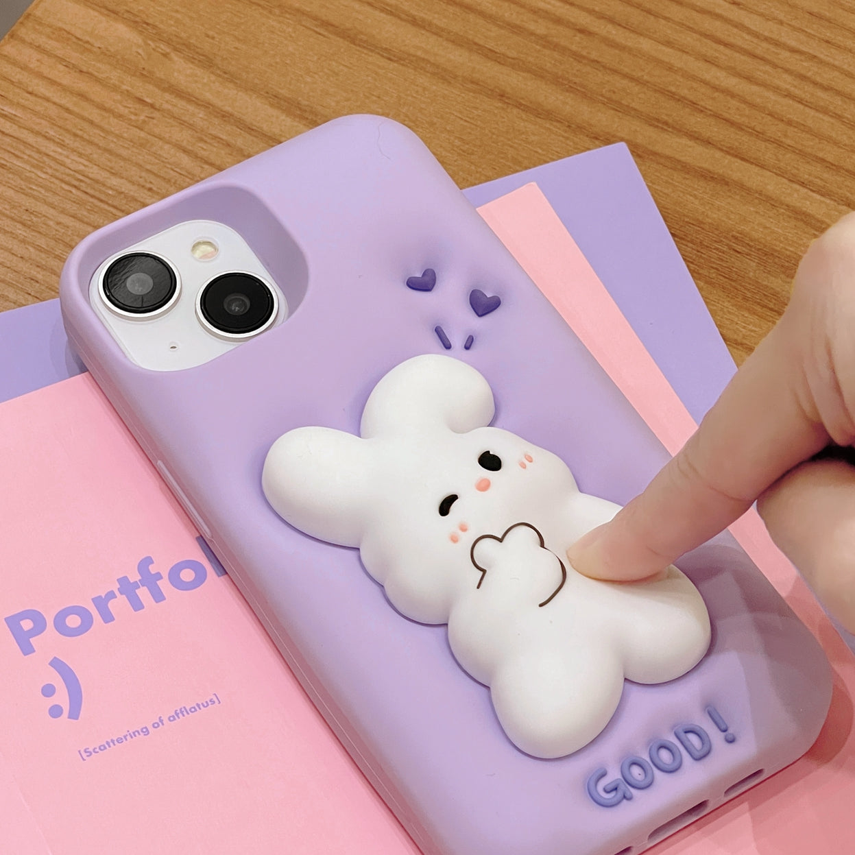 Amazon Popular 3D Rabbit Pattern Mobile Protection TPU Silicon Covers Cases For Iphone 11 14 Case 12 13 Pro Max