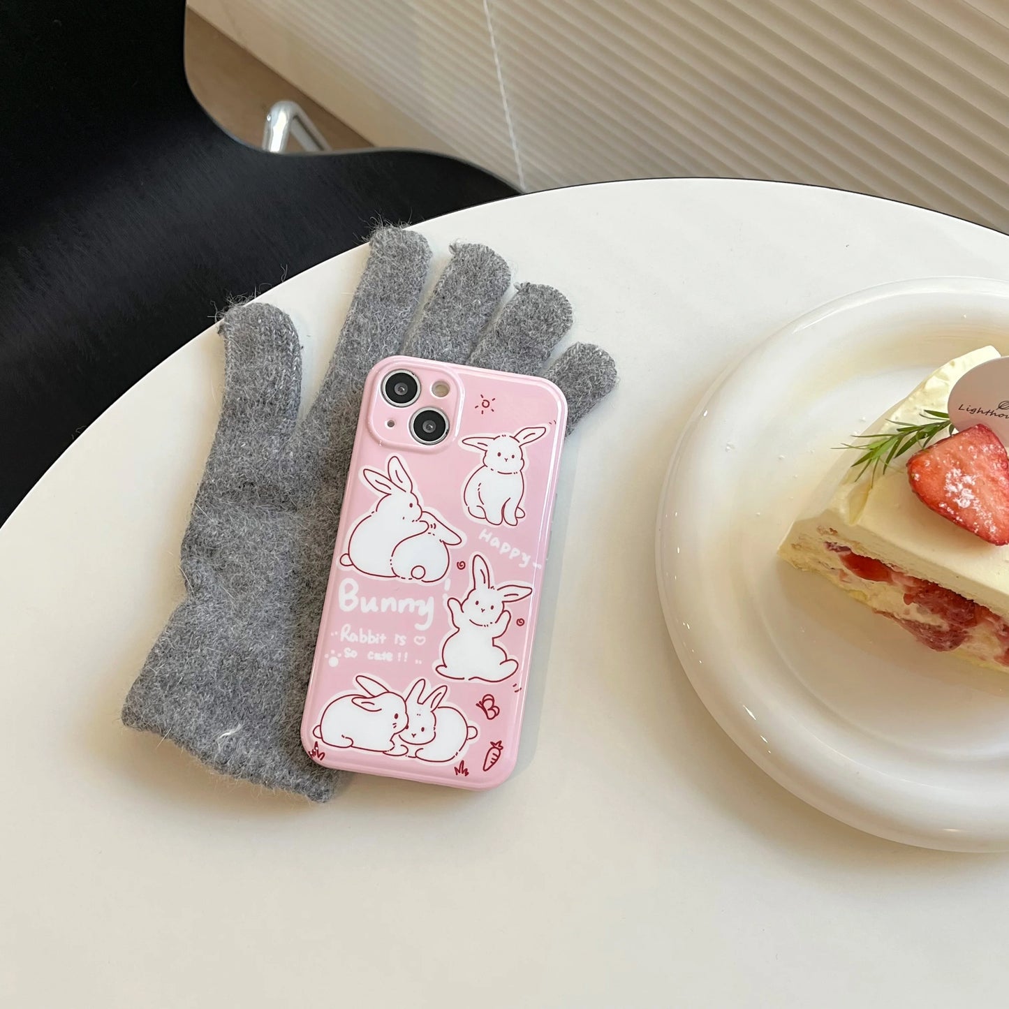 Hot Sale Cute Solid Color Cellphone Shell Rabbit pattern silicone phone case for iphone 14