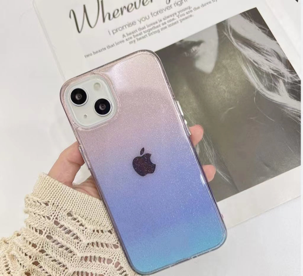 New fashion Shockproof phone case Transparent Color Gradient phone Shell for iphone 14 pro max