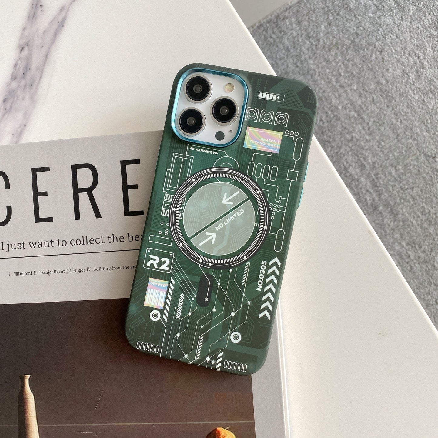Luminous magnetic circuit board Phone Case For iphone 14 case Magsaf phone cover For iphone 12 13 pro max phone case