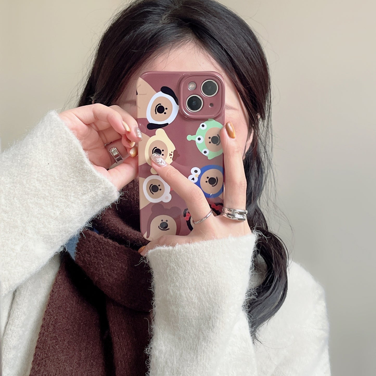 Popular Cute 3D Cartoon Pattern Bell Pepper Bear Film IMD Mobile Cover Case For Iphone 14 13 12 11Case