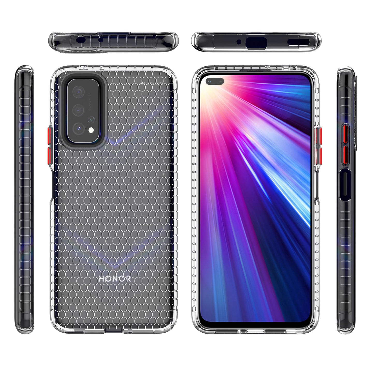 Atouchbo TPU Honeycomb Phone Case Back Cover for Honor V30