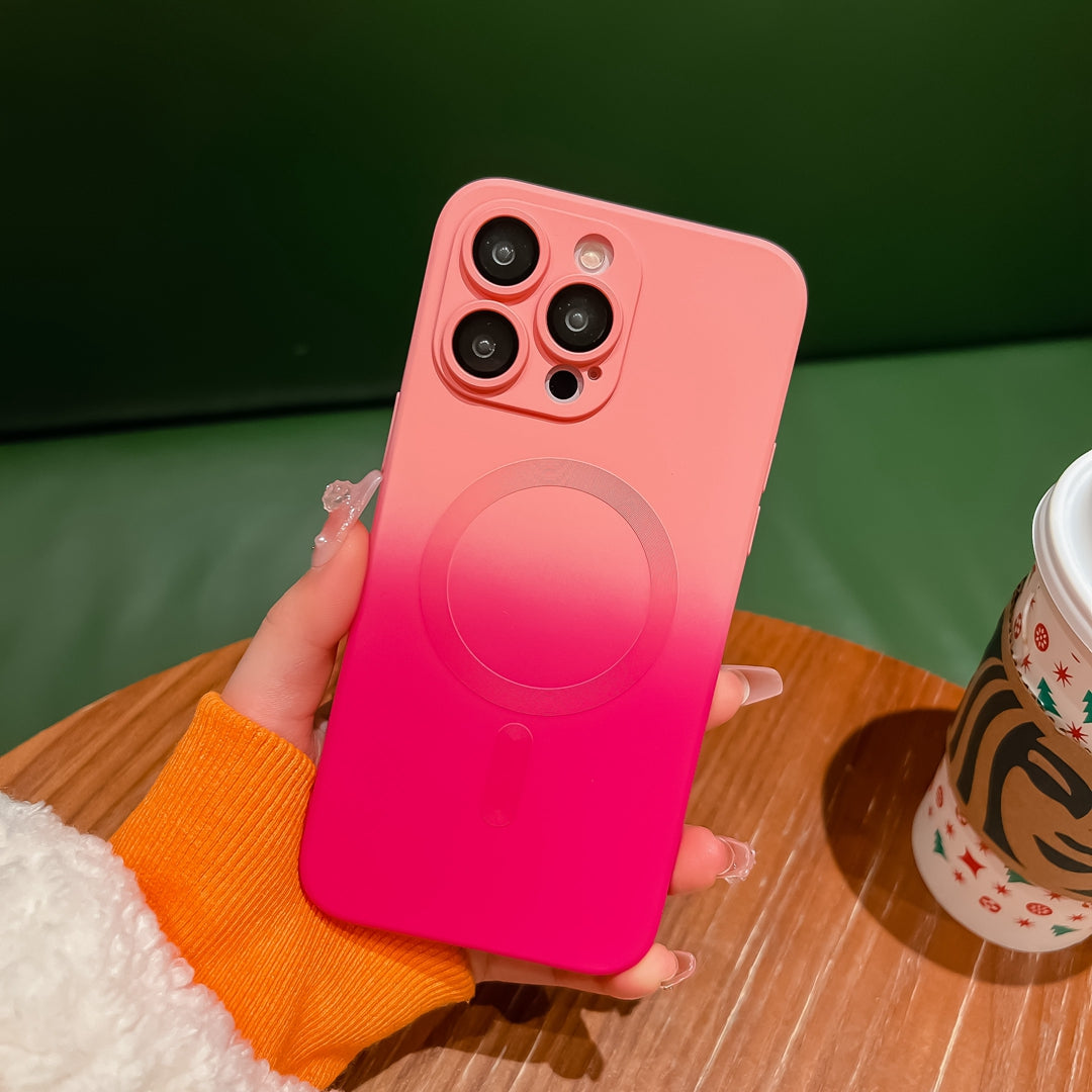 For Samsung Galaxy S23 Ultra Liquid Gradient Magnetic Phone Case With Lens Film S23 Plus Dual Color Phone Cover