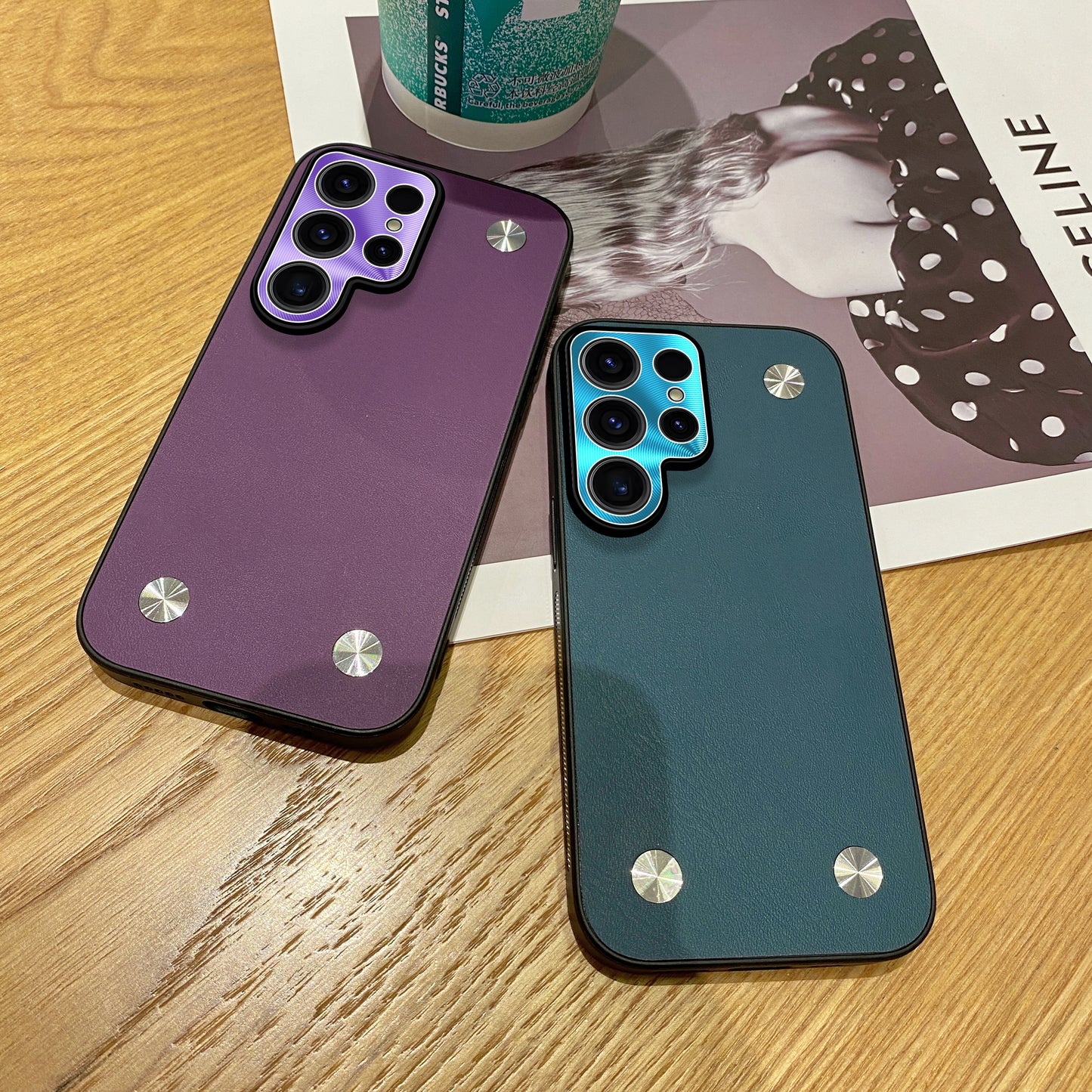 Hardware Tpu + Leather Phone Case For Samsung S22 / S22plus / S22ultra / S23 / S23 Plus / S23 Ultra