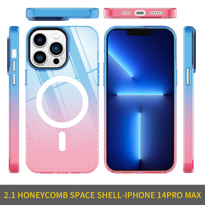 Wholesale Fine Hole Square Shockproof Tpu Case For iphone 13 pro max Two-color Gradient Transparent Phone Case For iphone 14 pro