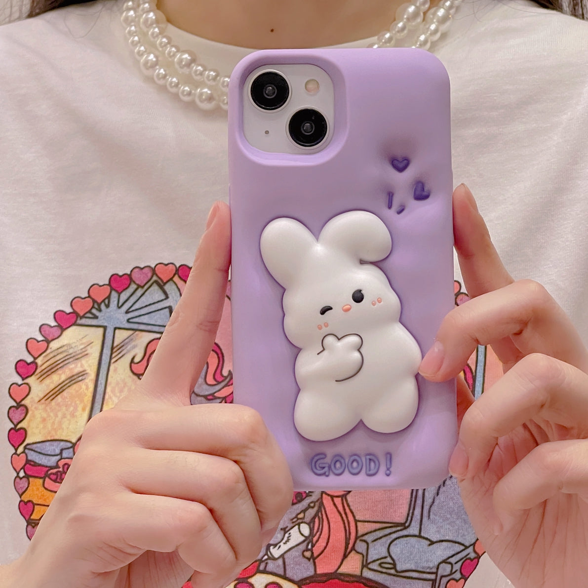 Amazon Popular 3D Rabbit Pattern Mobile Protection TPU Silicon Covers Cases For Iphone 11 14 Case 12 13 Pro Max