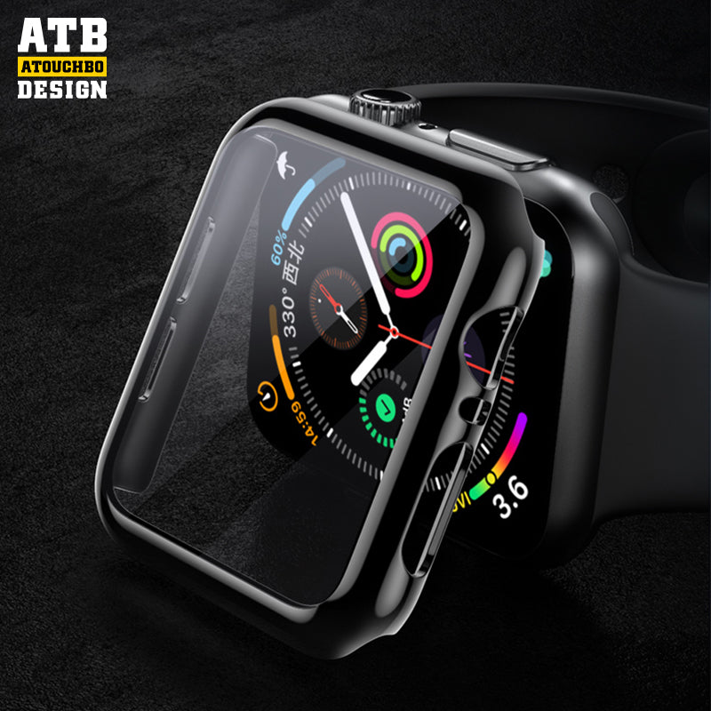 Luxury Tempered Glass PC Material Full Protector Anti-shock 38/40/41/42/44/45MM Watch Cover for Apple ultra