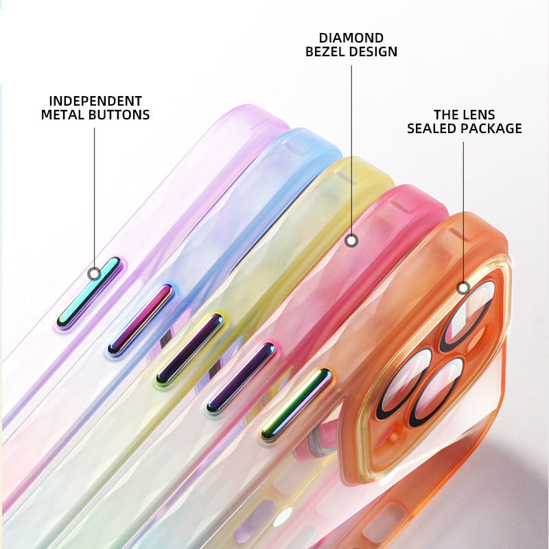 Factory Wholesale High Quality Eagle Eye Diamond Border colorful Series Gradient Magic Color Phone Case