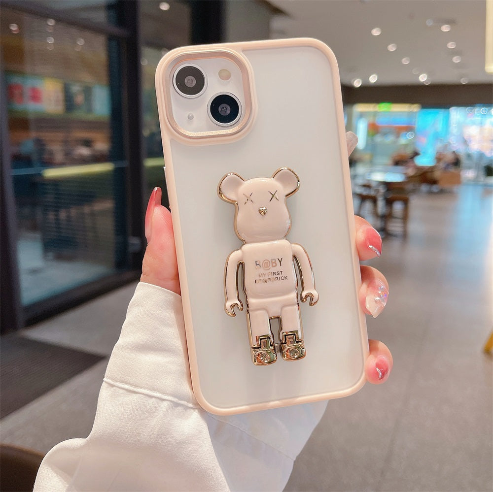 High Quality PC TPU Metal 3-in-1 Bear bracket Fashion Smooth Feel Phone Case for iphone 13