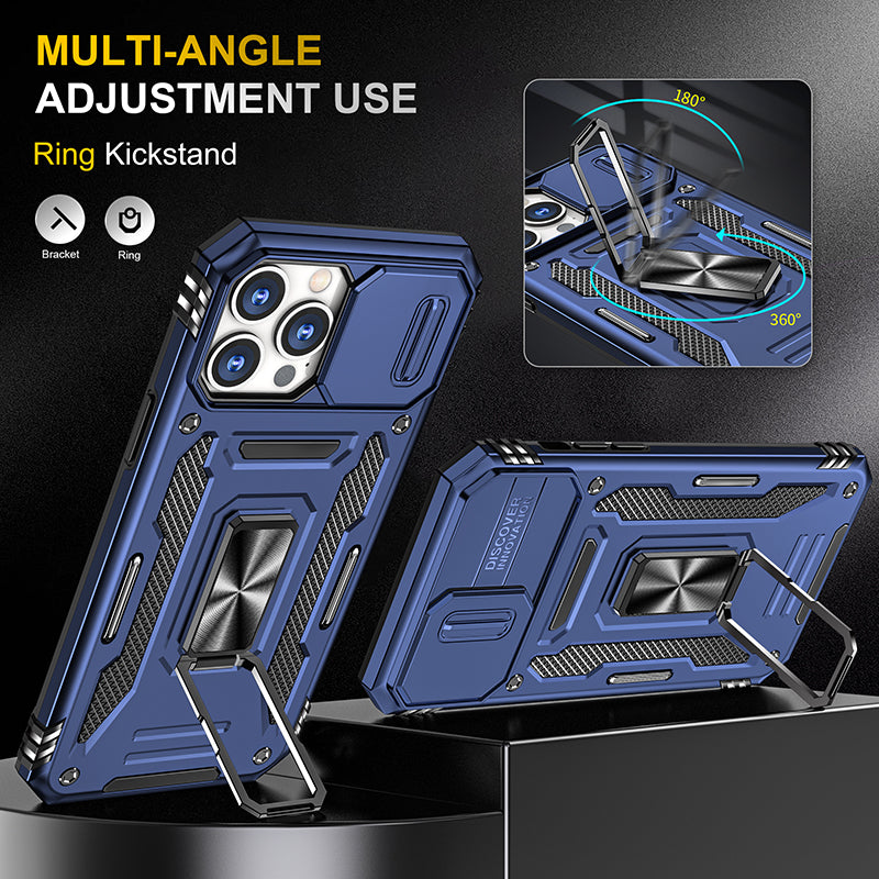 Factory price magnetic case Shockproof solid color phone case for iphone 14 pro with Kickstand