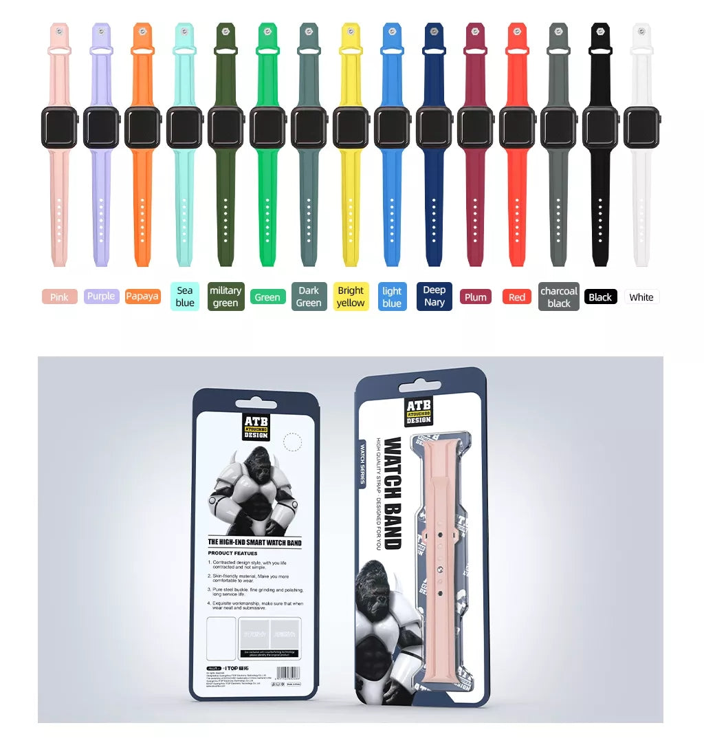 ATB design anti water kingkong series silicone rubber watchband smart apple watch strap for iwatch