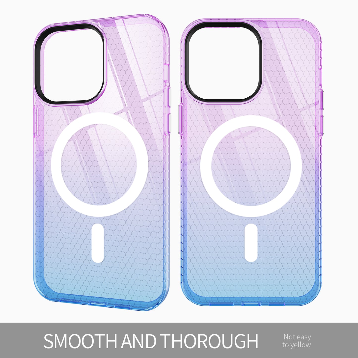 High Quality Designer Magnetic Gradient Rainbow Suction Wireless Charging Cell Phone Case for iphone 14 pro