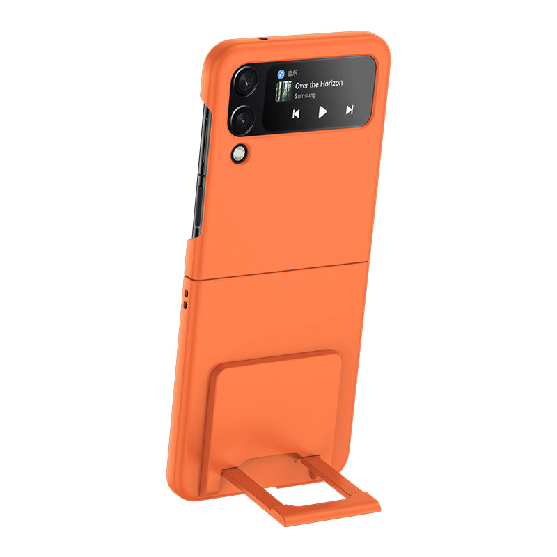 Skin-feel Shockproof Full Coverage Protective Case Mobile Phone Case with Holder For Samsung Galaxy Z Flip4 5G