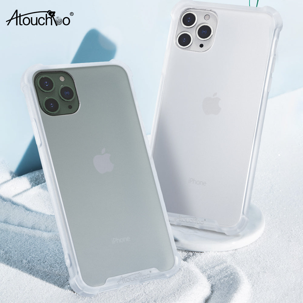 Atouchbo Translucent Skin Friendly Shockproof Phone Case for iPhone X XS XR XS Max 11 Pro 11 8 Plus 11 Pro Max Back Cover
