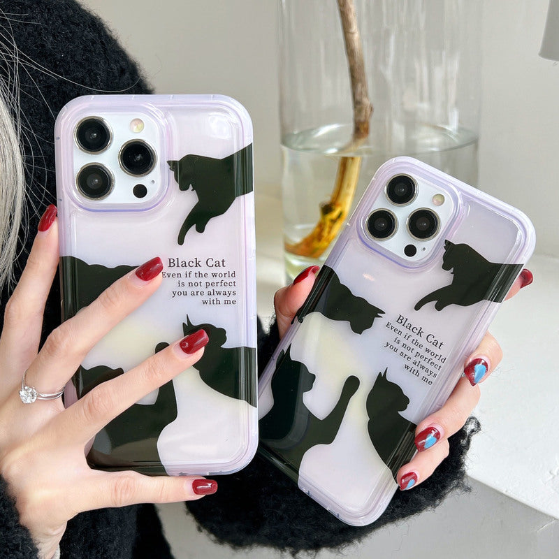 Shockproof Tpu Clear Cat Beautiful Phone Case For Women Latest For Iphone 11 12 13 14 Cases Luxury Design