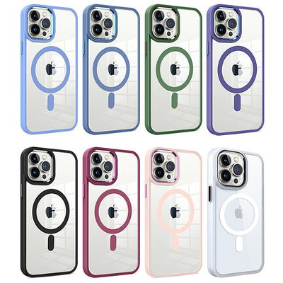 newest tpu+pc metal casefashion transparent magnetic phone case for iphone 11 pro max
