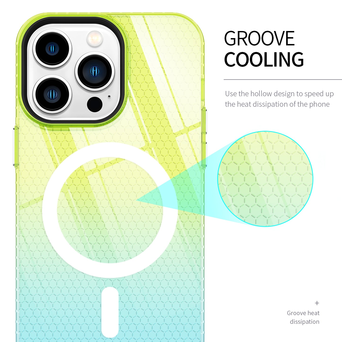 Magnetic case Shockproof Gradient Colorful clear Magnetic case for iphone 14 pro max