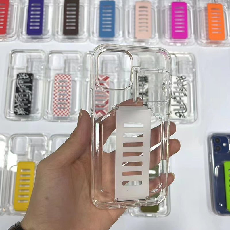guard series anti-slip rugged case silicone strap stand 2-in-1 transparent phone case for iphone 11 pro