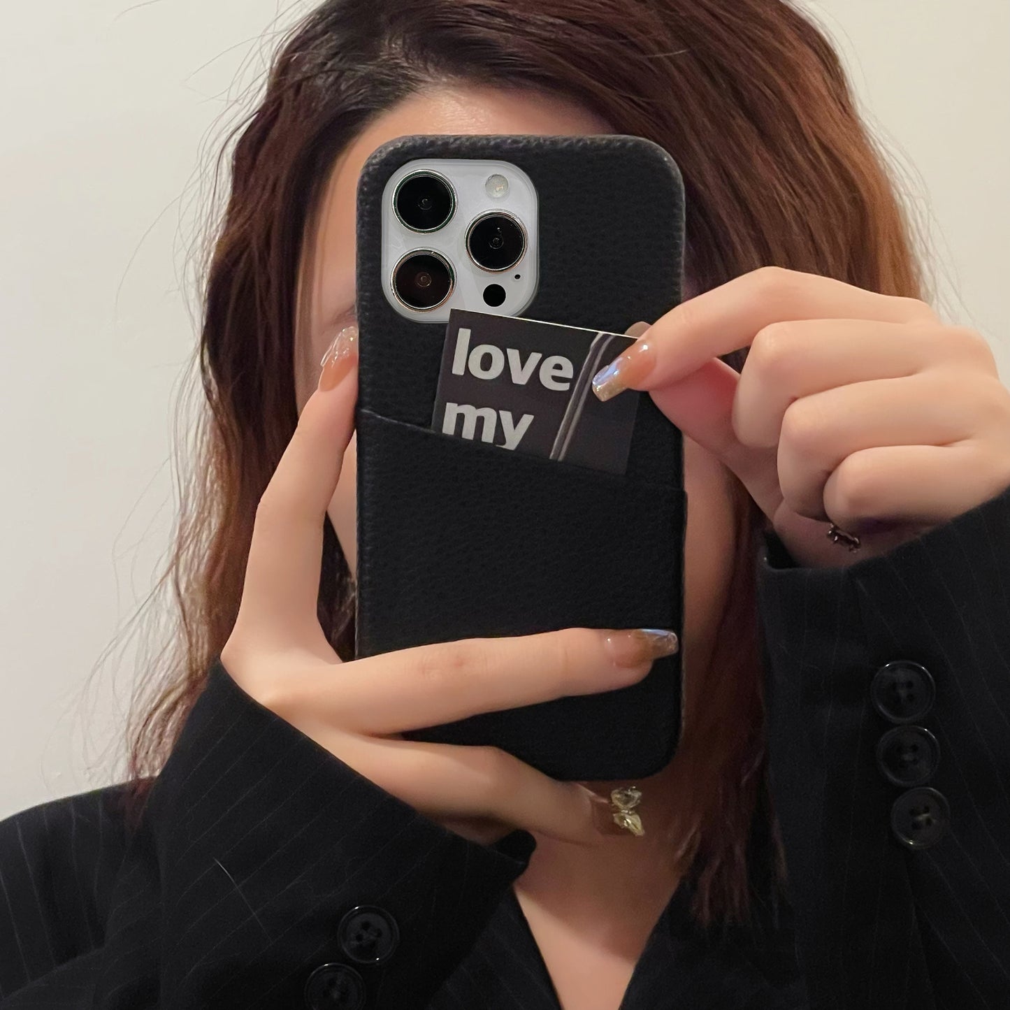Ins Style Interesting Lychee Pattern Card Holder Iphone Case For 12 13 14 14 Pro 14 Pro Max