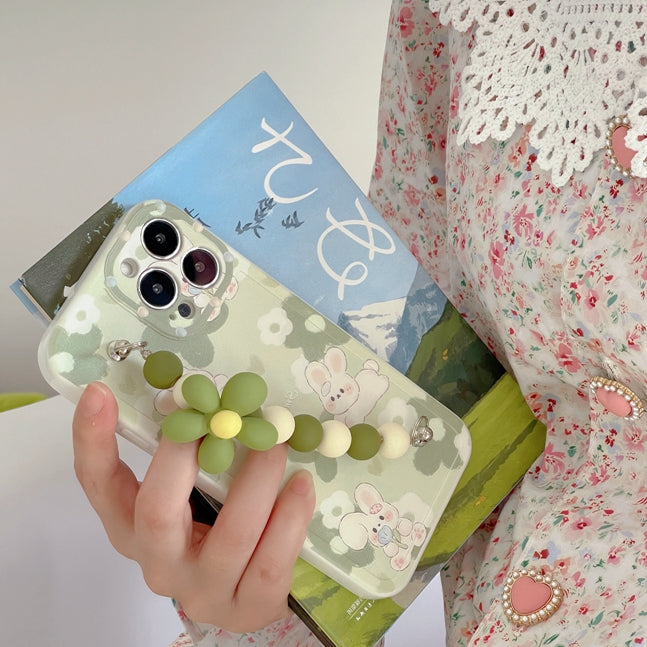 wholesale 2023 Luxury polka dot lens green flower rabbit mobile cover for iphone x 11 12 13 phone case