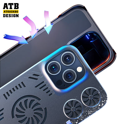 Atouchbo game magnetic wireless charging back cover cooling phone case for iphone 11 12 13 14 pro max