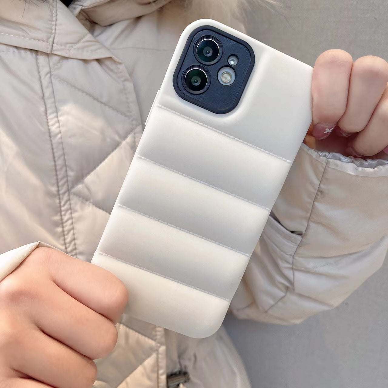 Fashion Puffer Case colorful Soft Touch Puffer Down Jacket Phone Case Cover for iPhone 14 13 12 11 Pro Max