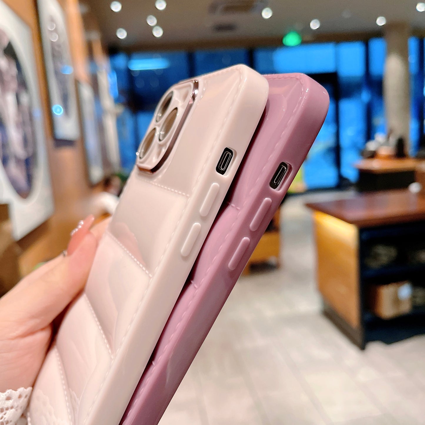Solid Color Tpu Puffer Phone Case Mobile Covers For Iphone 11 12 13 14 Pro Max 14plus 8g 8p X Xr Xs max