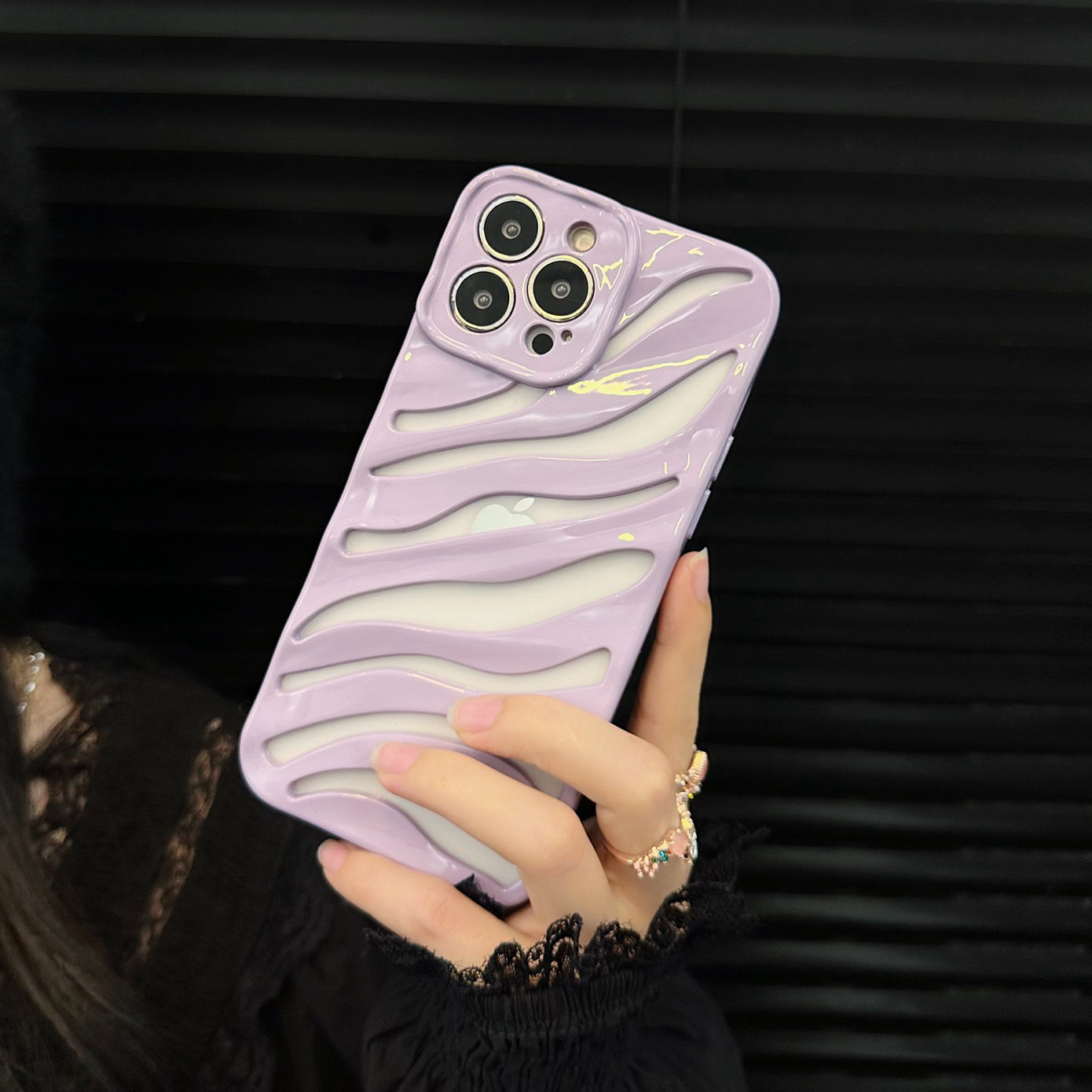 2023 New Case Varnish Cutout Zebra Print Color Shockproof TPU Phone Case Cover For Iphone 14 Pro Max