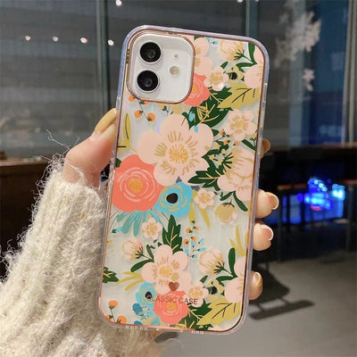 Imd Flowers 2023 New Arriving Phone Case For Iphone 14 Flower Painting Dazzling Imd Phone Case