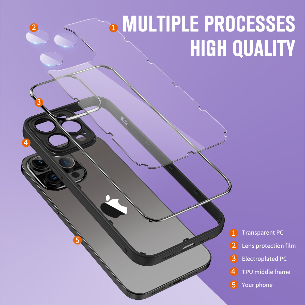 Camera Protector Plated Case For iPhone 11 Clear Soft Mobile TPU Phone Case Electroplated Crystal Clear For iPhone 14 13 12