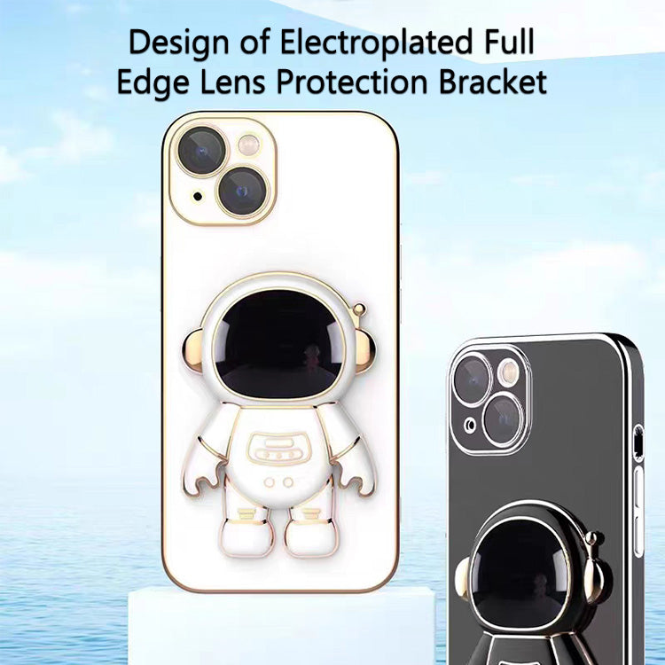 2023 New Arrival Electroplated astronaut folding stand mobile phone case for iPhone 11 12 13 14 pro max X XS XR phone case