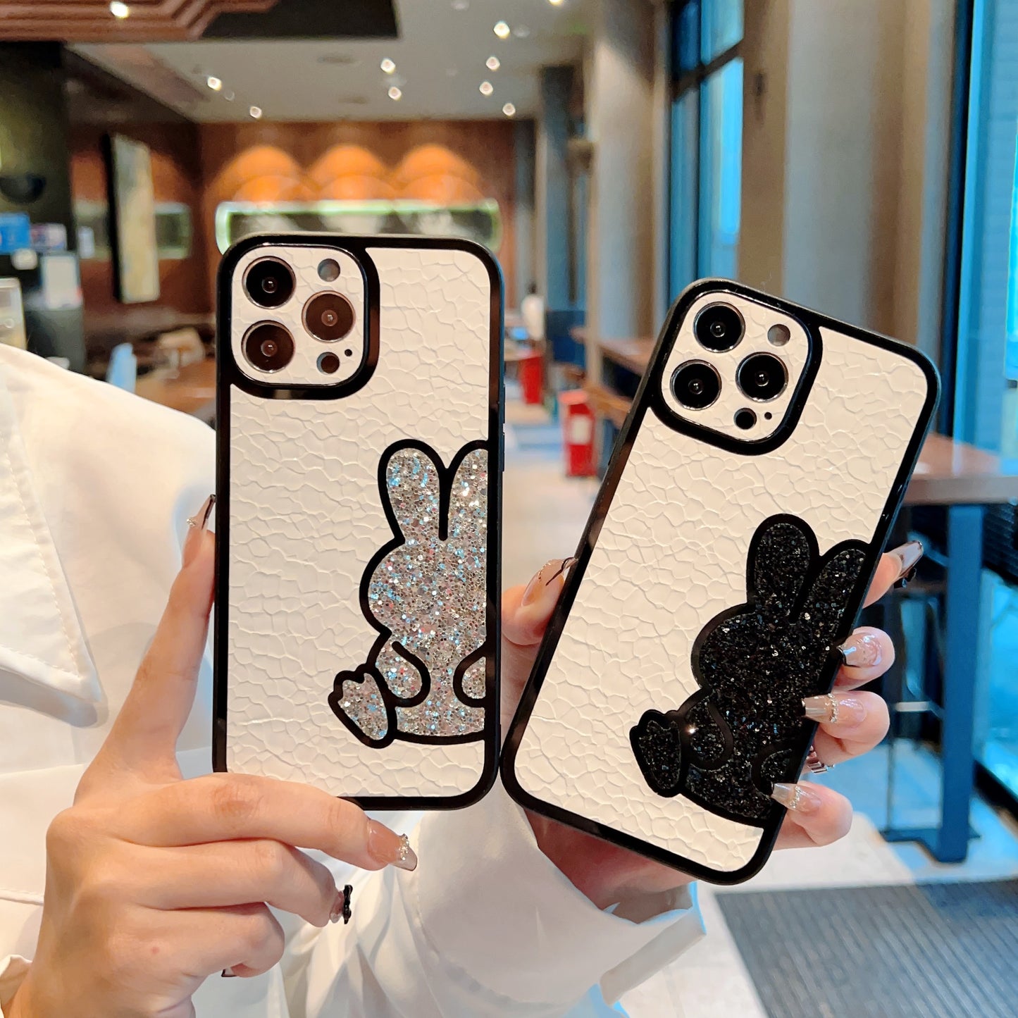 2023 Luxury Fashion New Design Shinning Diamond shockproof rabbit Crystal cover for iphone x 11 12 13 phone case