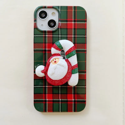 Hot selling vintage phone case cute Silicone shockproof Phone Case for iPhone 14 with Christmas stand