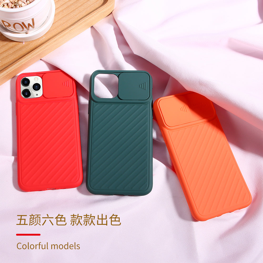 Soft Silicone Mobile Phone Case Sliding Camera Cover Cellphone Case for iPhone 11 Pro