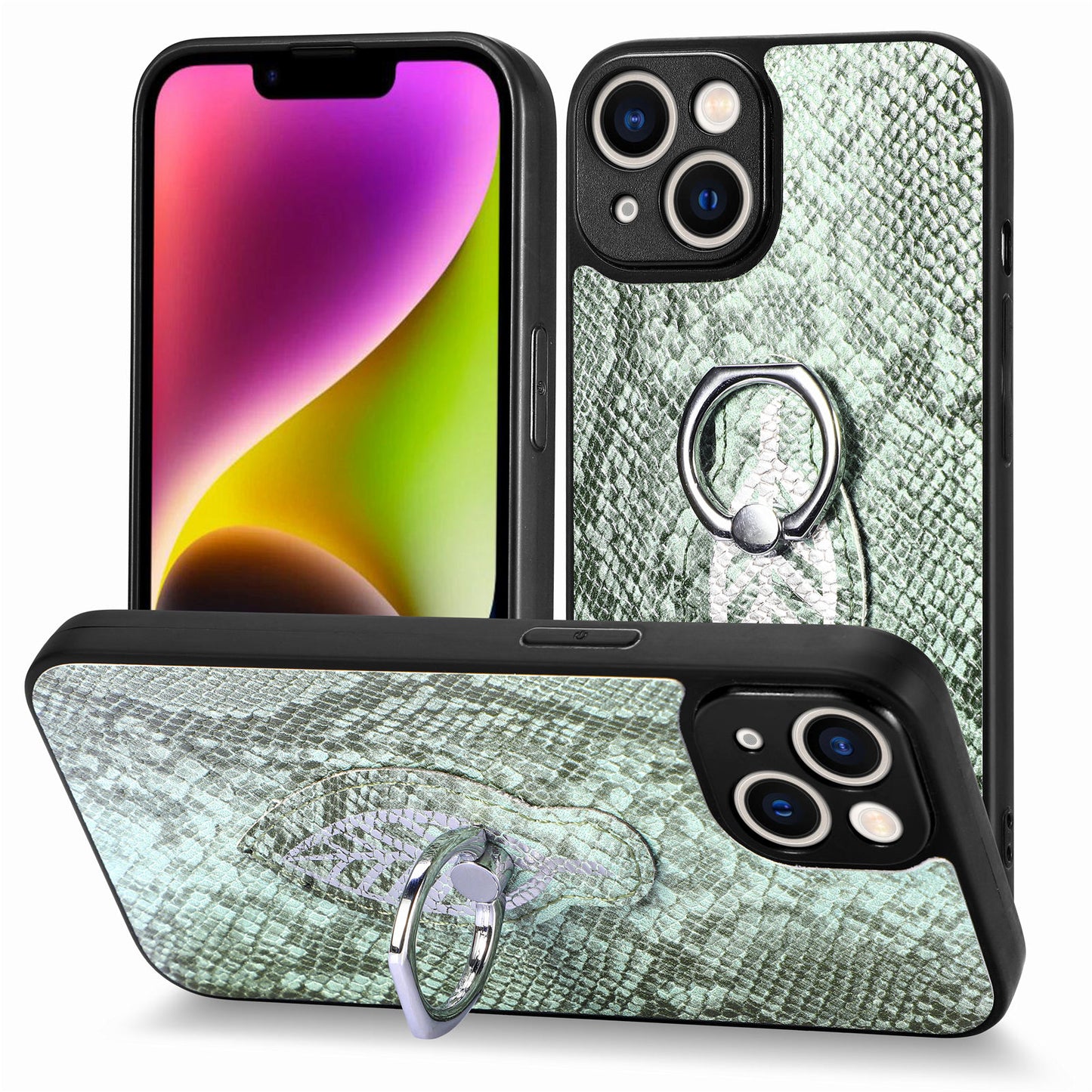 2023 New Arrival High Quality Python print magnetic case with ring small for iphone 14 13 12 mobile phone case