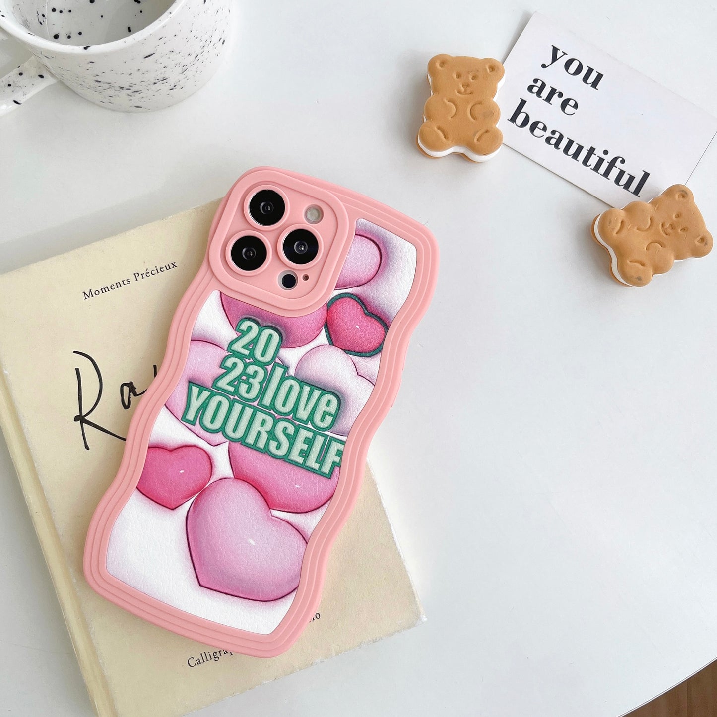 Ins Style Wave Pattern Plane 3d Love Heart Phone Cover For Iphone 7 X Xp Xs 11 12 13 14 Plus Pro Max Case
