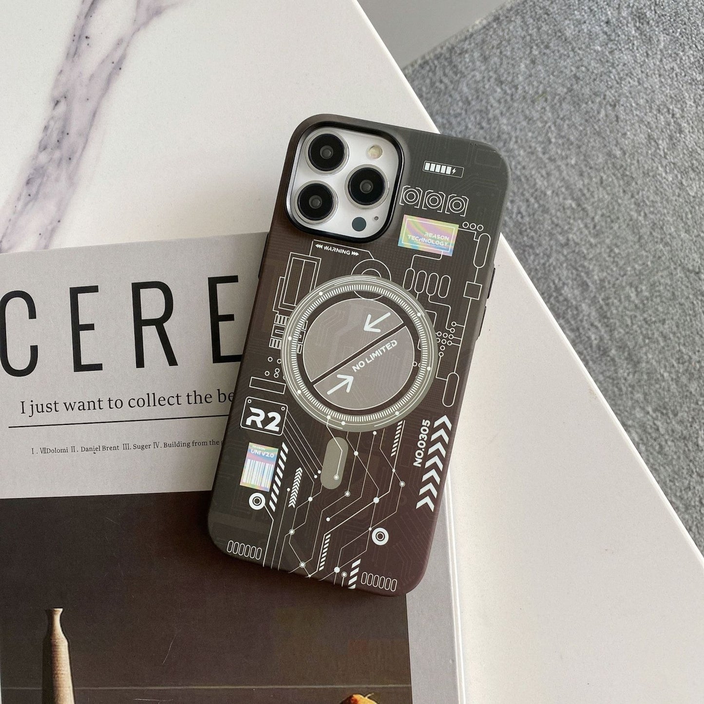 Luminous magnetic circuit board Phone Case For iphone 14 case Magsaf phone cover For iphone 12 13 pro max phone case