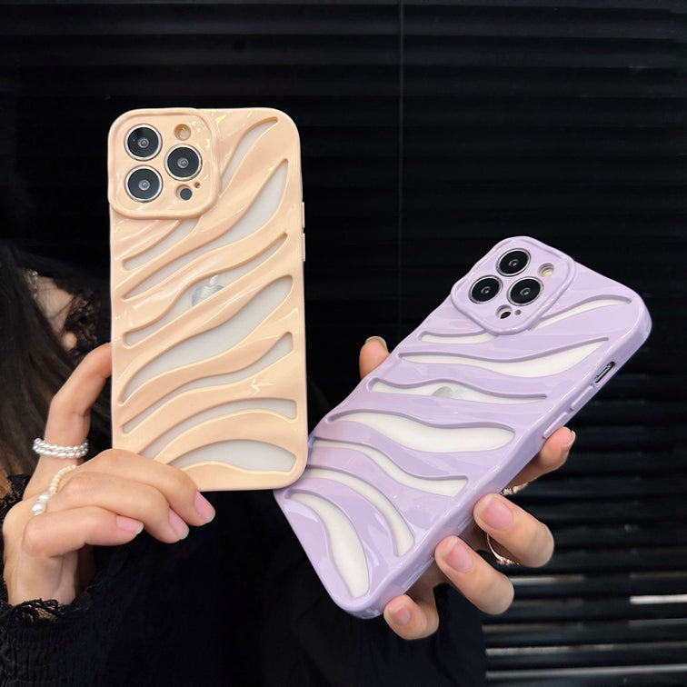 2023 New Case Varnish Cutout Zebra Print Color Shockproof TPU Phone Case Cover For Iphone 14 Pro Max