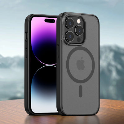 luxury transparent frosted cover magnetic wireless charge phone case for iphone 11 pro max