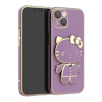 Newest Popular Luxury KT cat 6d plating with lens film Electroplate Tpu Phone Case for iPhone 11